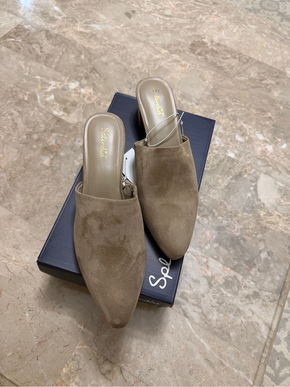 Splendid Taupe Suede Pointed-Toe Mule